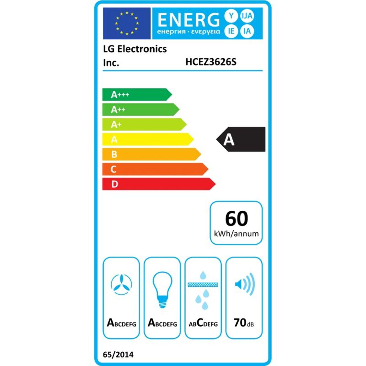 Hotte décorative murale LG HCEZ3626S ThinQ