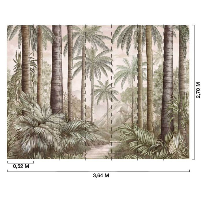 Papier peint tropical Intissé