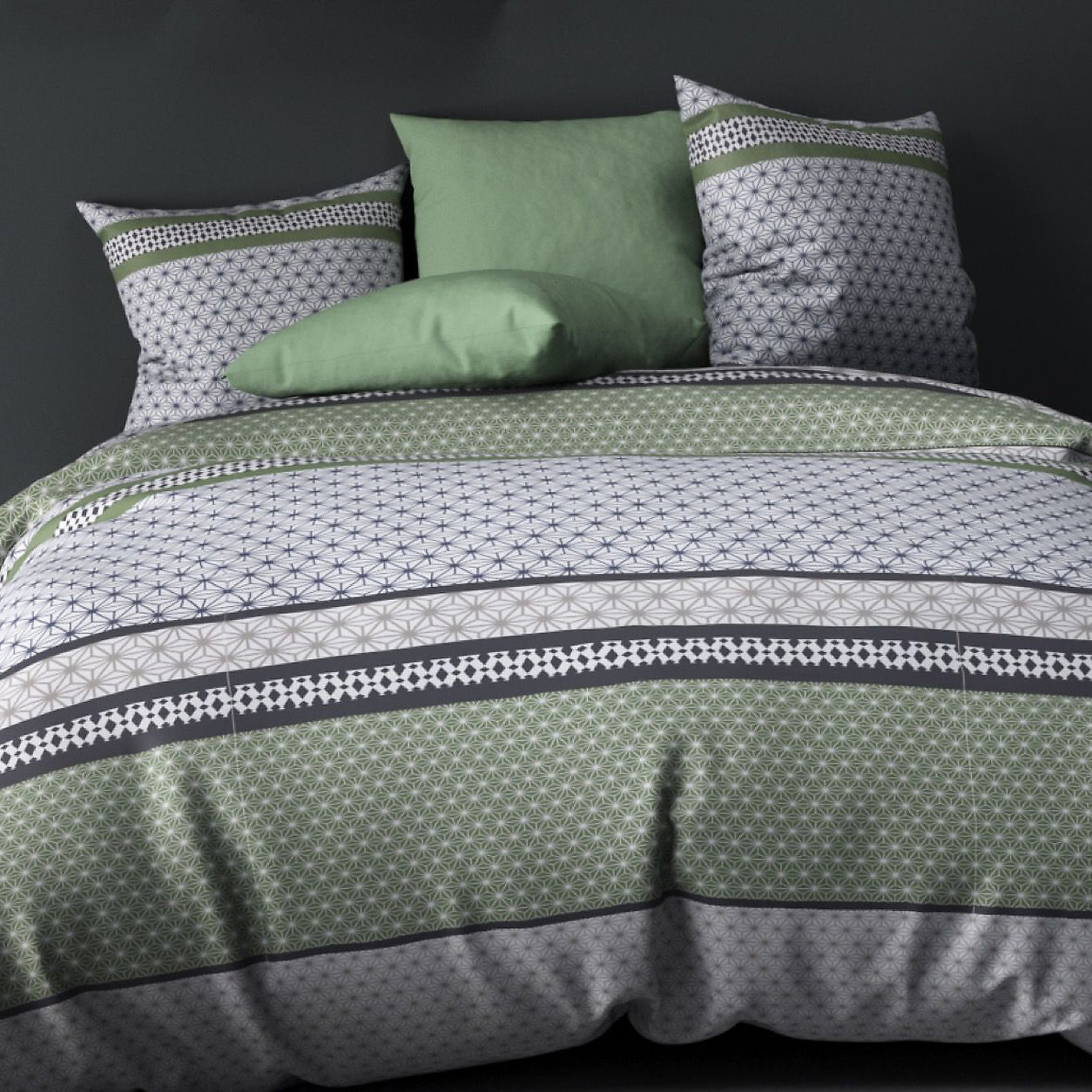 Parure De Couette 2pcs 100% Microfibre 55gsm Vaxo Vert