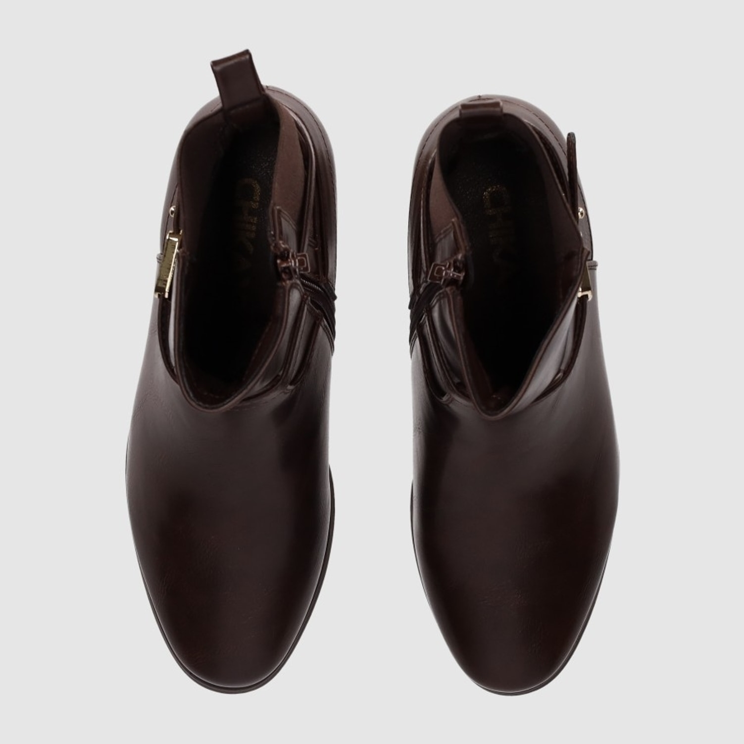 Botines de Piel Sintética - Marron - Tacón: 6 cm