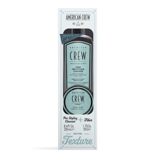 Crew Styling - Coffret Shampoing Pré-Coiffant Fiber 250 ml + Cire Fiber Classic 50g