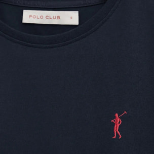 Pack donna con due magliette in blu marino e rosa a maniche corte con ricamo Rigby Go