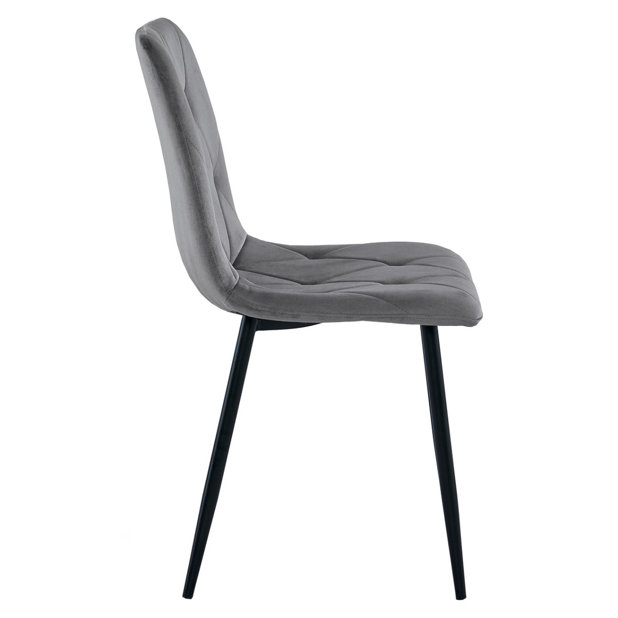 Sedia Libra in velluto grigio scuro con gambe nere