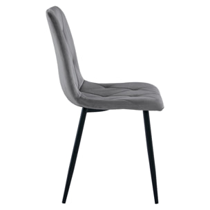 Sedia Libra in velluto grigio scuro con gambe nere