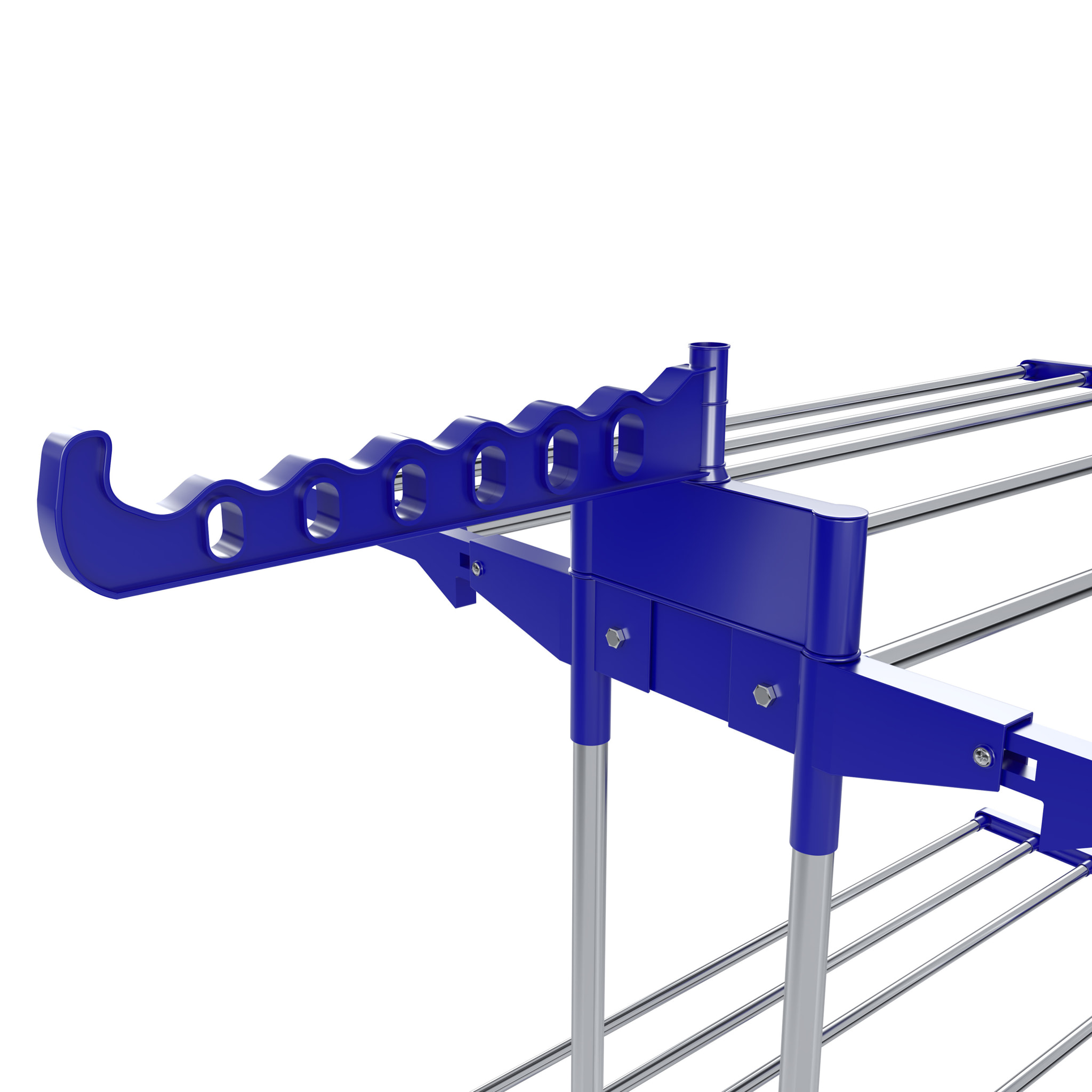 Stendibiancheria A Rotelle Stendino A Torre Verticale In Acciaio E ABS 4 Piani Pieghevole Salvaspazio Con Ali Richiudibile Biancheria Interno Blu