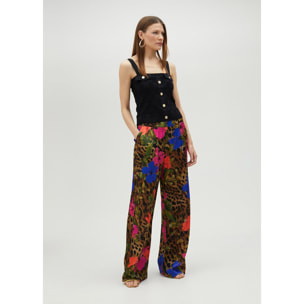 Pantaloni morbidi stampa animalier