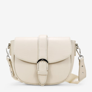 Bolso bandolera gris con solapa