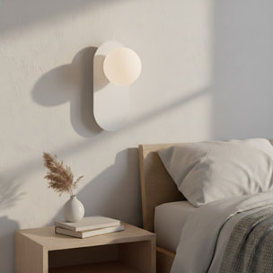 Lampada a parete Viva in acciaio bianco opaco