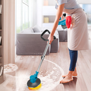 Cepillo de limpieza eléctrico con 3 cabezales y altura ajustable. Bateria litio 20,000 mah.