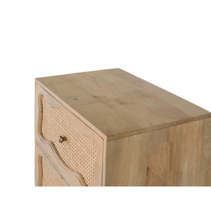 Mesitas de Noche de Madera de Mango 60 Cm Estilo Boho Mediterráneo