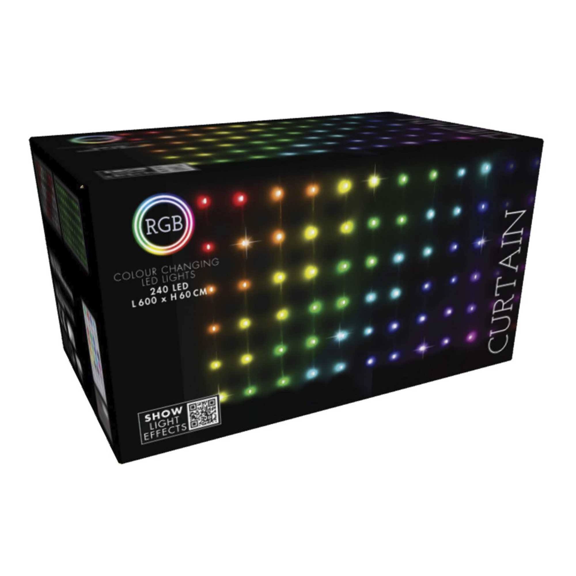 conjunto de luces de cortina con 240 luces led rgb con control remoto de 40 cuerdas