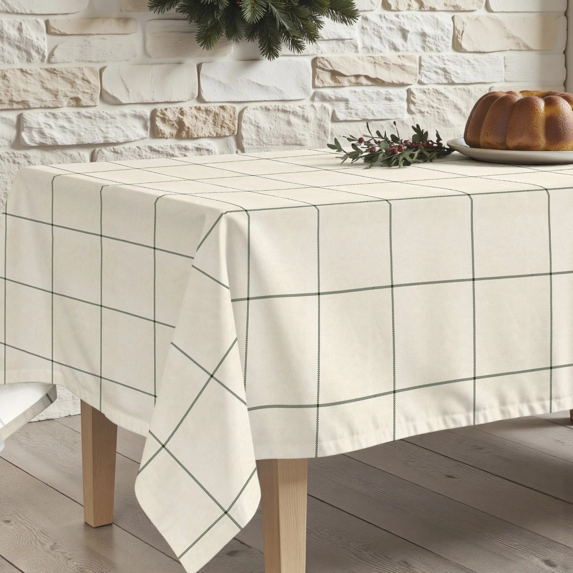 Nappe anti-taches Green windowpana 1225