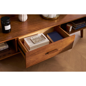 Meuble TV vintage bois noyer 180 cm HALLEN