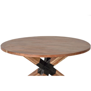 Mesas de Comedor de Madera Maciza de Acacia 120 Cm Estilo Indutrial Moderno