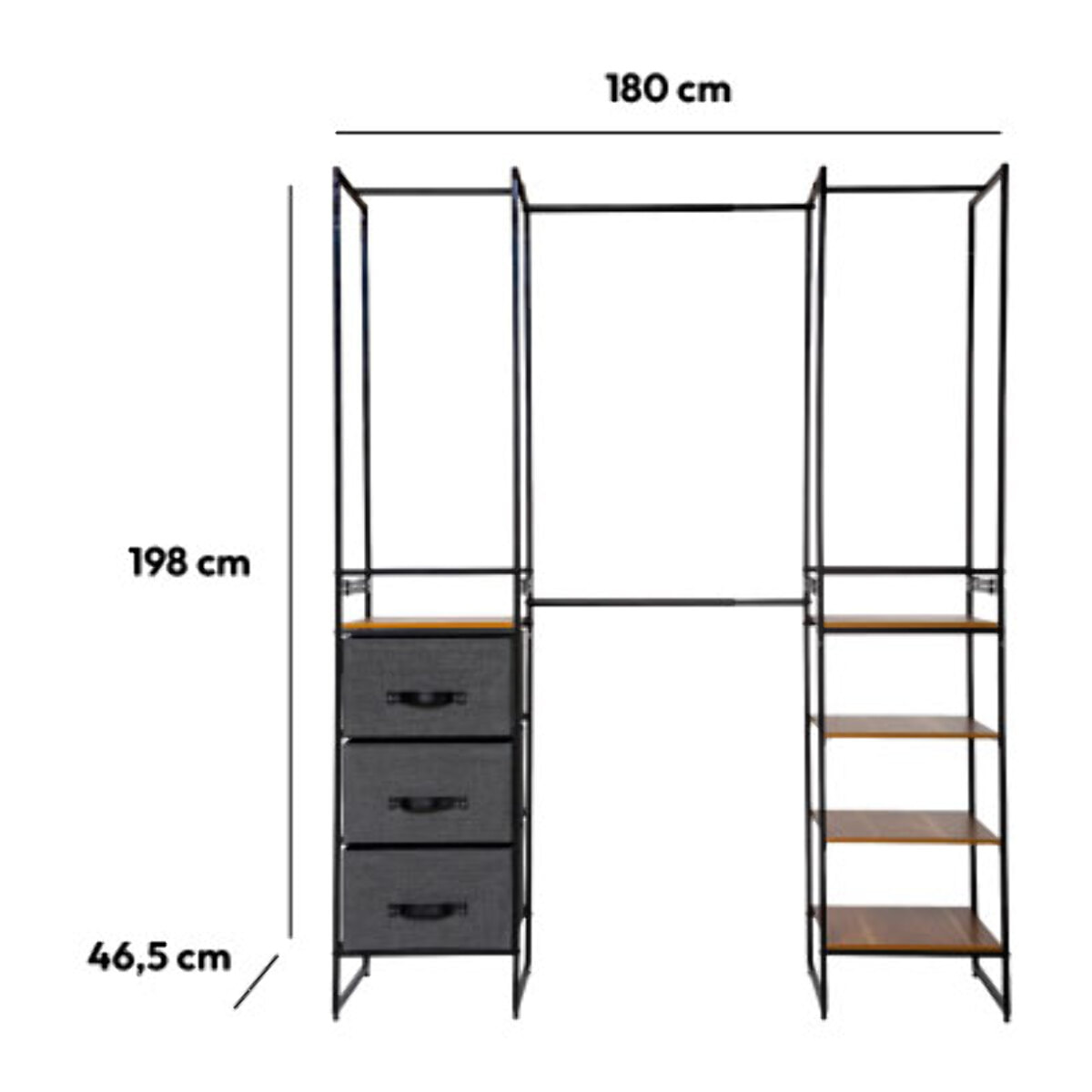 Penderie extensible 6 étagères