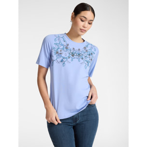 Elena Mirò - Camiseta con bordado floral - Light - blue