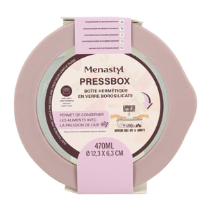 Boîte hermétique ronde rose 470ml PRESSBOX