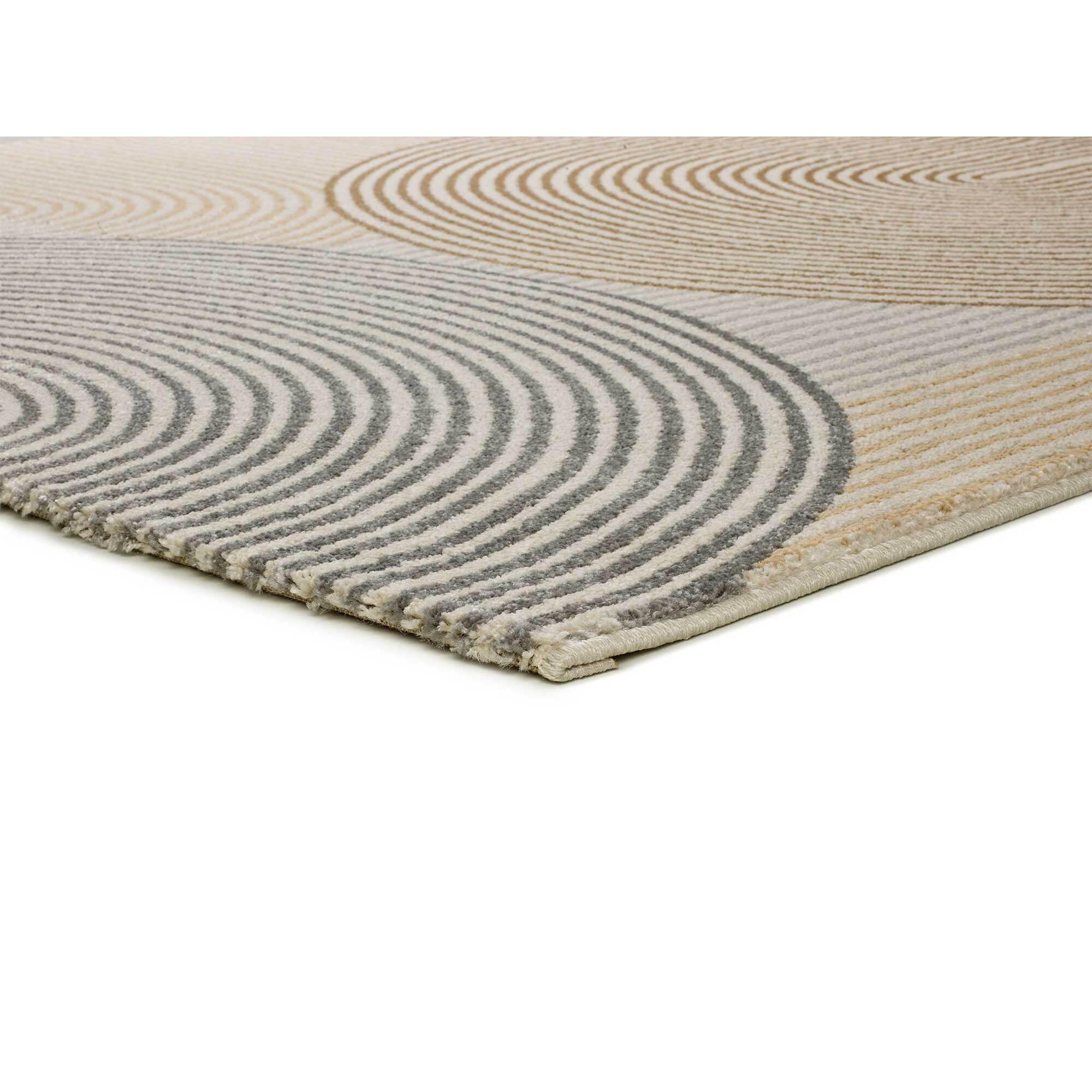 GARDEN Alfombra de estilo escandinavo con forma de arco en beige, varias medidas disponibles.