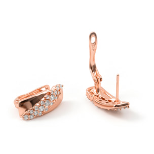 Pendientes Dibras acabado oro rosa 18k