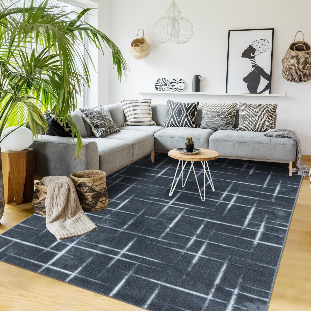 Tapis salon et chambre tissé motif géométrique VONE