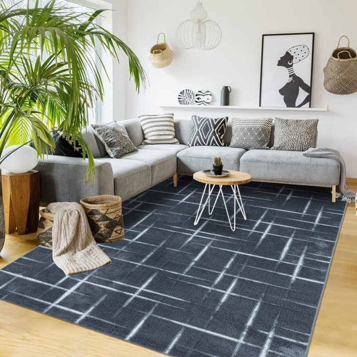 Tapis salon et chambre tissé motif géométrique VONE