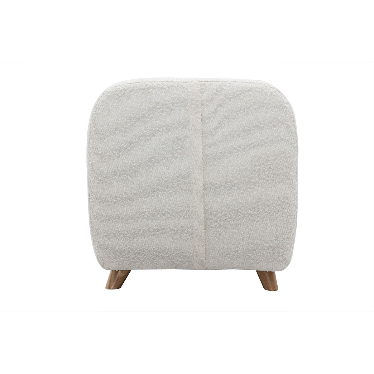 Fauteuil enfant scandinave en tissu effet laine bouclée blanc et bois clair NORKID