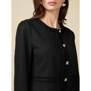 Oltre - Giacca corta in tweed - Nero