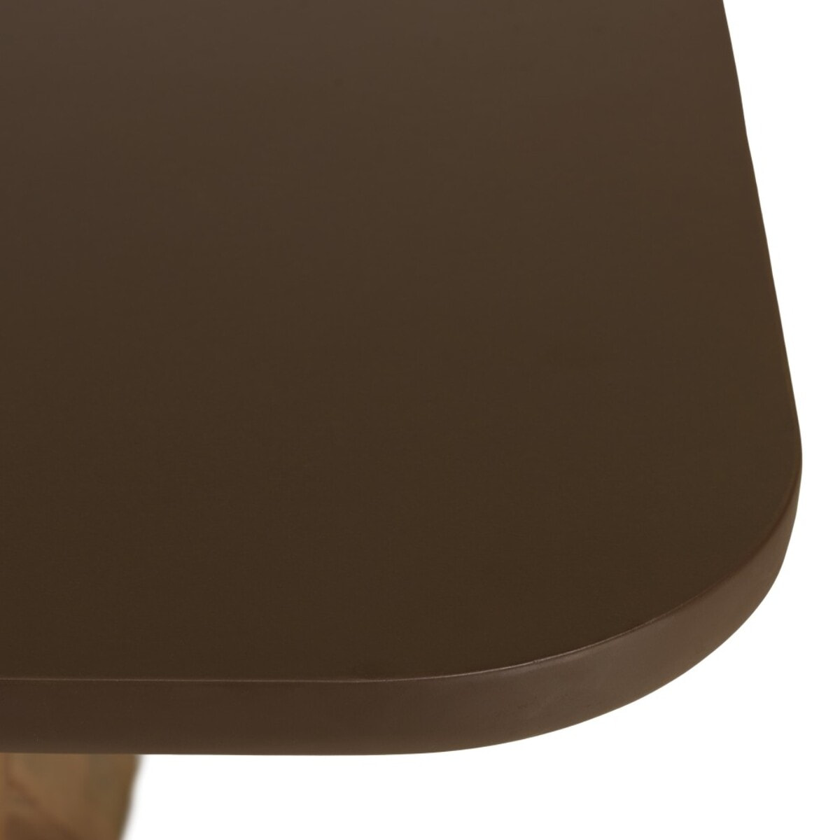 NESTOR - Table à manger 200x100cm effet béton marron pied en bois d'acacia