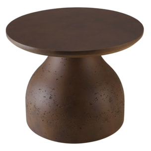 NESTOR - Table basse ronde en béton marron D52cm