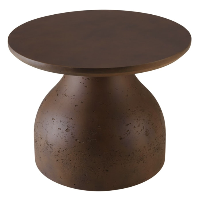 NESTOR - Table basse ronde en béton marron D52cm