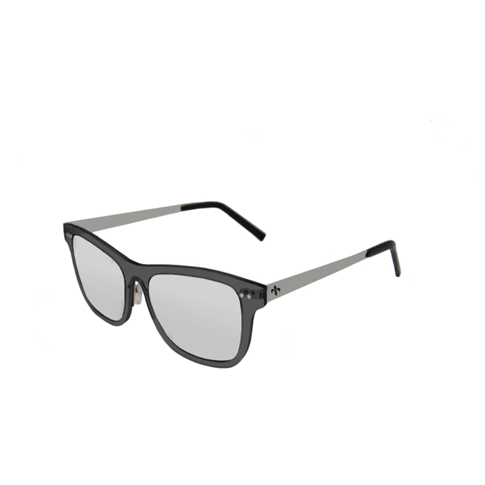 Gafas de sol LENOIR FERRAND - Transparente negro mate / Revo plateada
