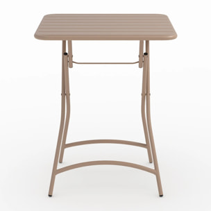 Table de jardin pliante en métal taupe 2 personnes - Yumi