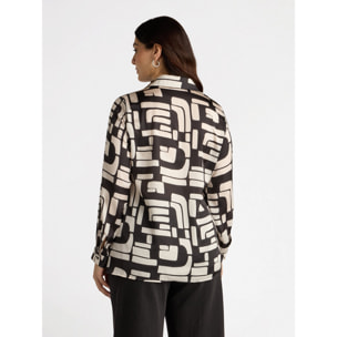 Fiorella Rubino - Camicia con stampa bianca e nera - Nero