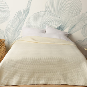 Jeté de lit matelassé léger motif capitonné - Ecru