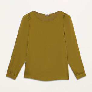 Oltre - Blusa bimaterica maniche lunghe - Verde