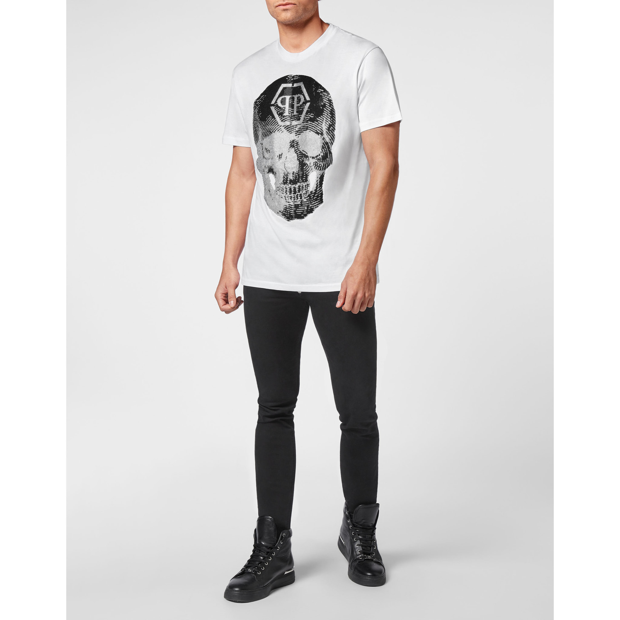PHILIPP PLEIN Camiseta de cuello redondo SKULL