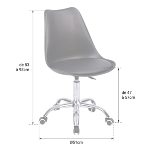Chaise de bureau réglable en hauteur blanche ANNE