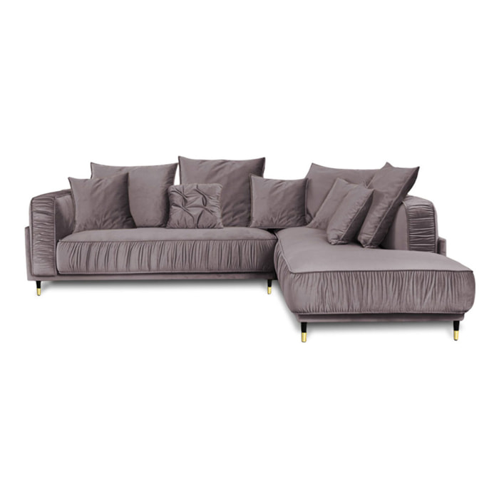 Canapé Velours Angle droit Fiorenzo - 4 Places