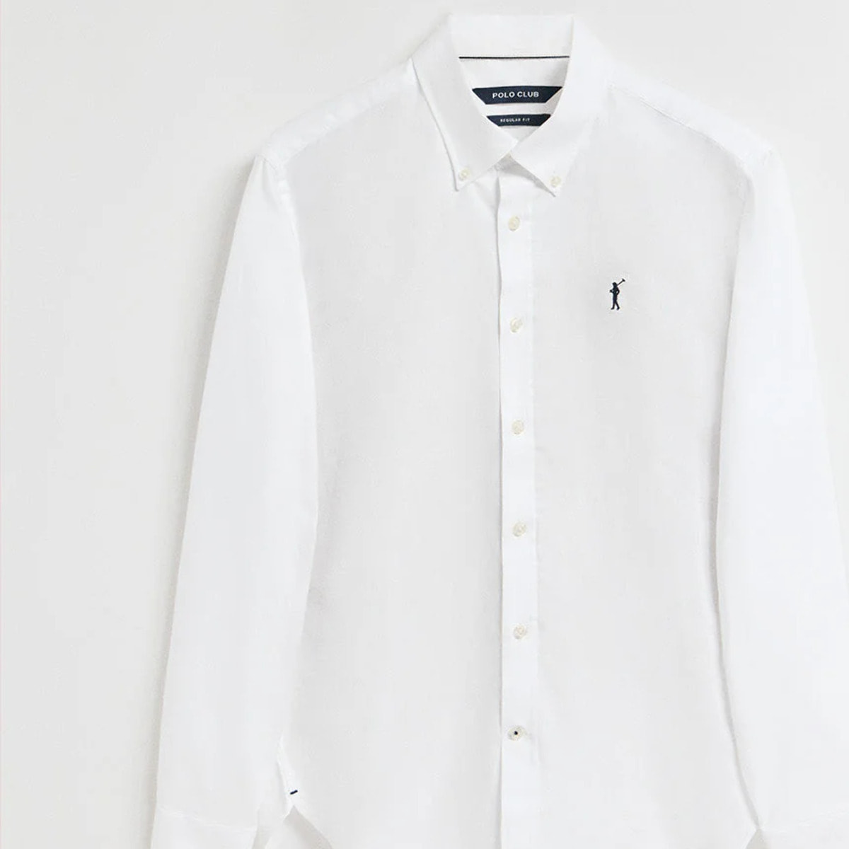 Camisa oxford blanca con logo bordado Rigby Go