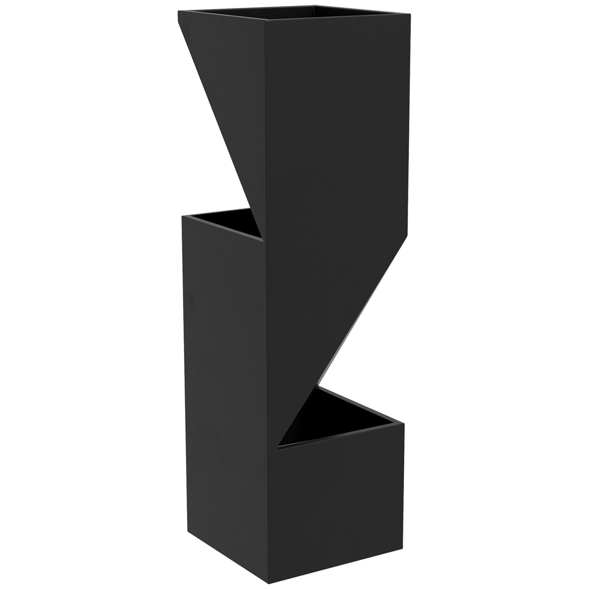 Pots pour plantes d'intérieur 3 zones de plantation trous de drainage métal noir