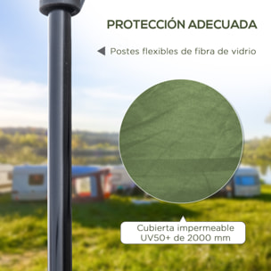 Tienda de Campaña Pop up para 2-3 Personas Tienda Camping Instantánea Impermeable PU2000 mm Protección UV50+ con Bolsa de Trasporte 210x210x150 cm Verde