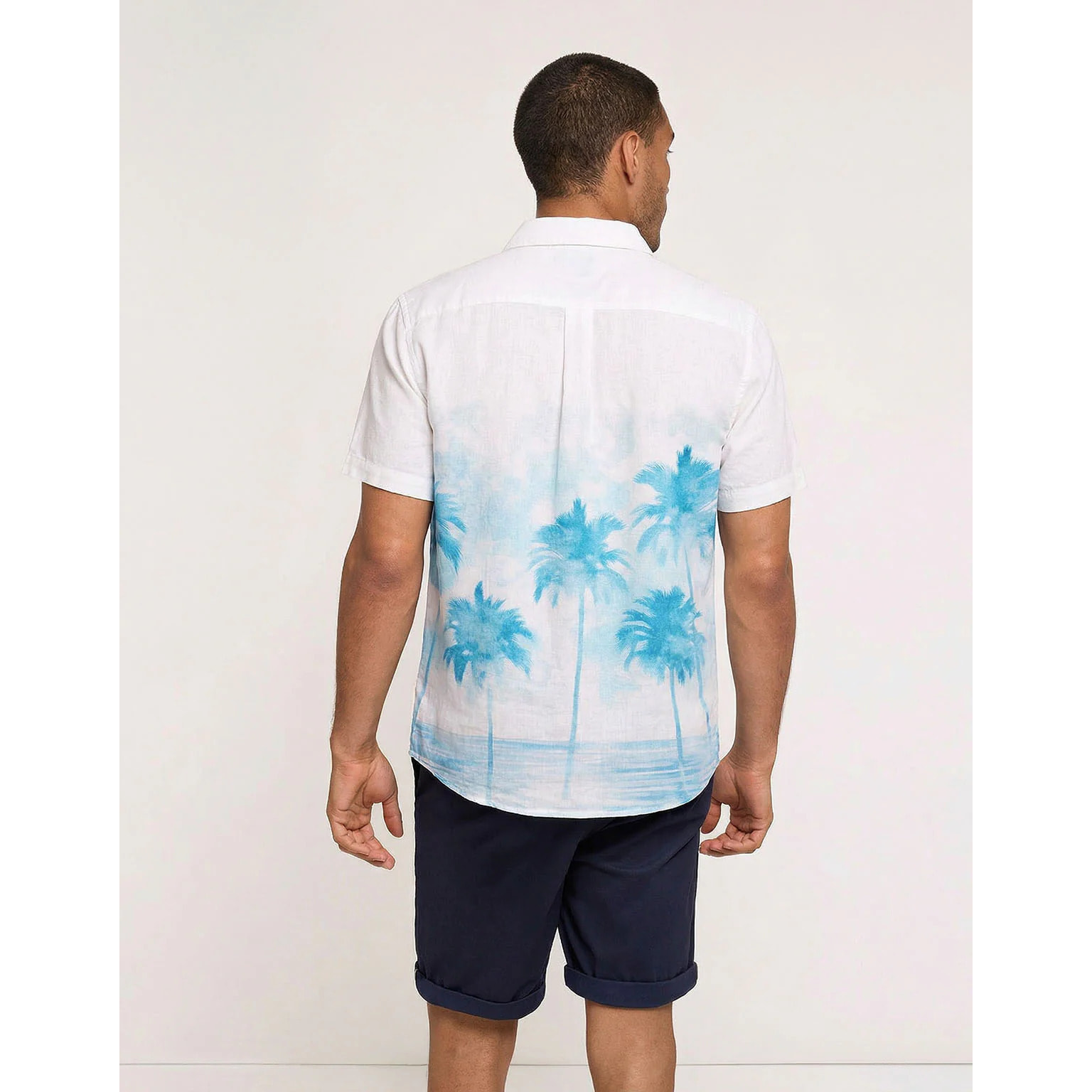 Camisa Tropical Azul y Blanca - Cornell