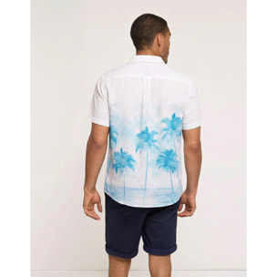 Camisa Tropical Azul y Blanca - Cornell