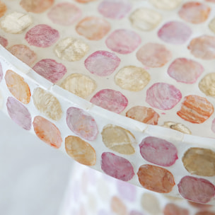 Table d'appoint en coquille de capiz rose ELORA