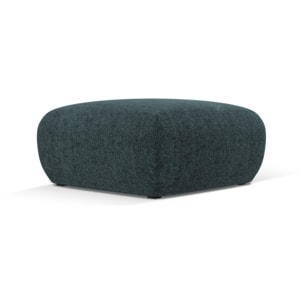 Pouf "Nolio" en chenille pétrole