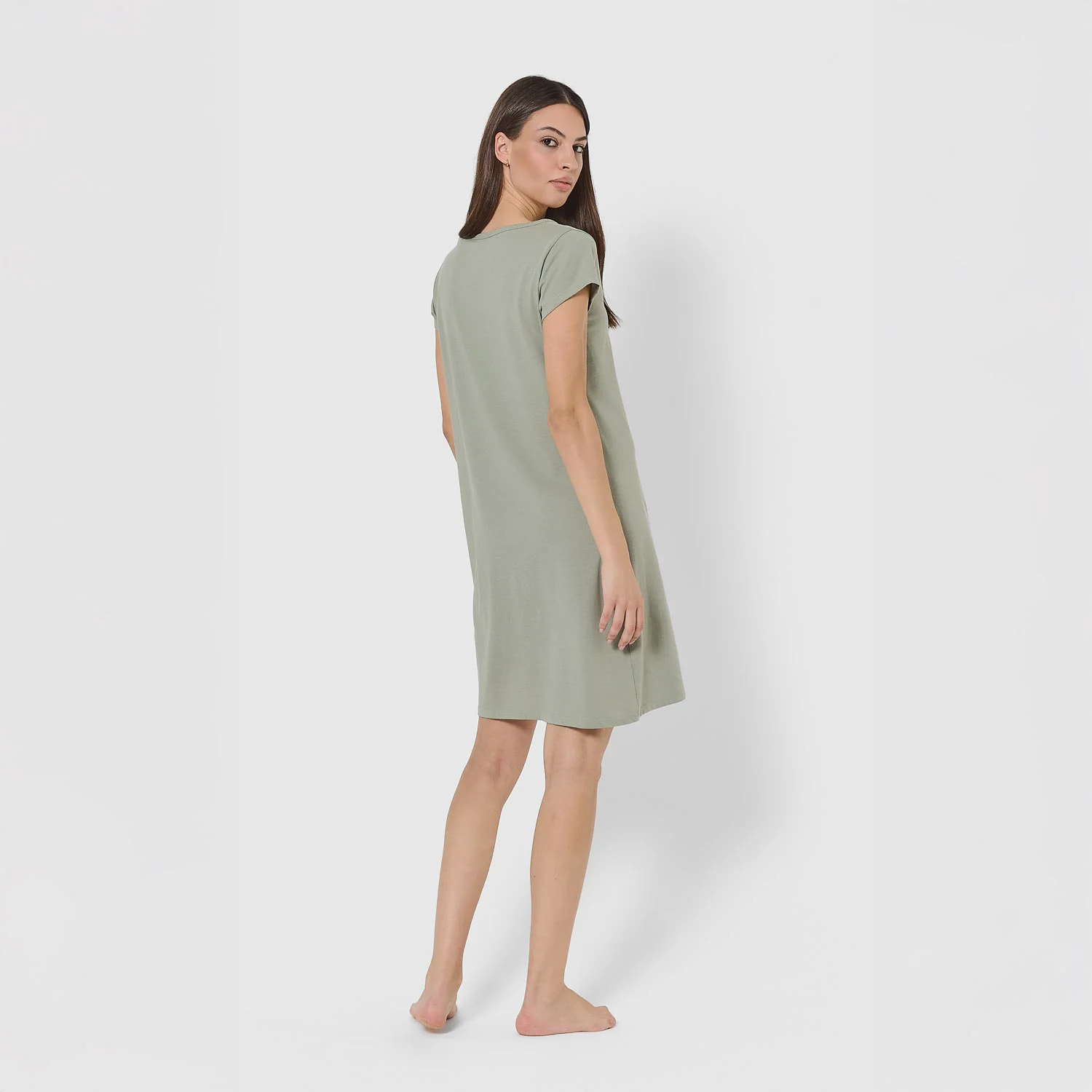 Vestido algodón liso