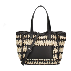 Borsa a mano da donna - Modello False - Paglia intrecciata - 32.0 x 21.0 x 14.0 cm