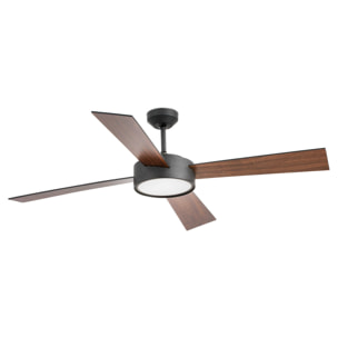 HYDRA L LED Ventilatore a soffitto nero/noce