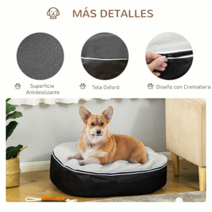 Cama para Perros Lavable con Funda Desenfundable Tela Oxford y Felpa 80x72x18 cm