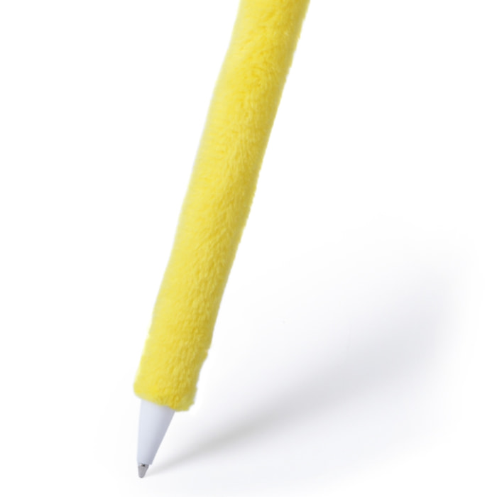 DAM Penna in peluche  Christmas emoji design con occhiali da sole. 7x3x17cm. Colore giallo